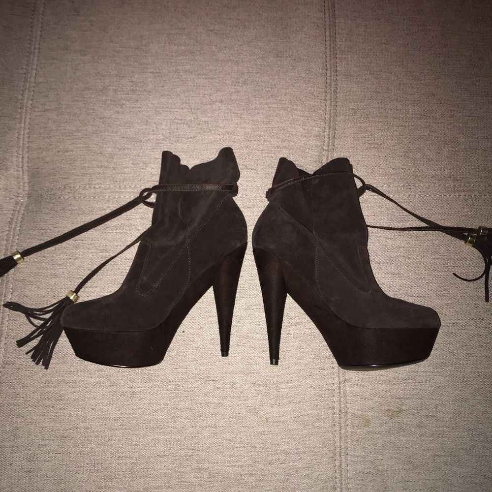 Colin Stuart Briwn Platform Booties - image 2